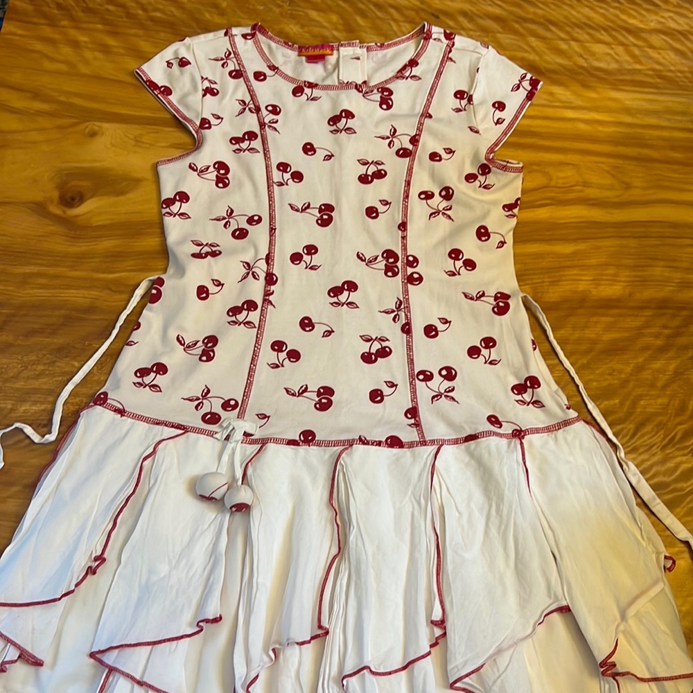 Whimsical cherry print junior dress